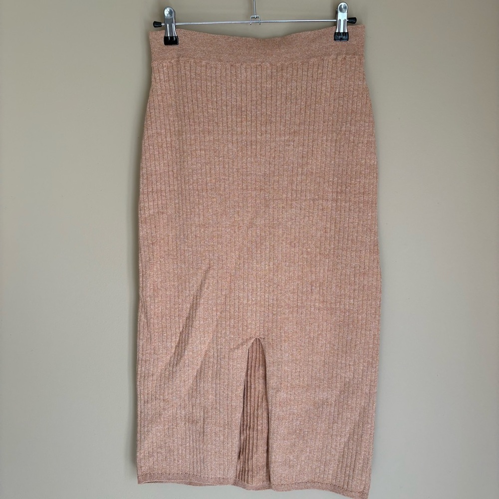 Free People Skyline Beige Midi Skirt